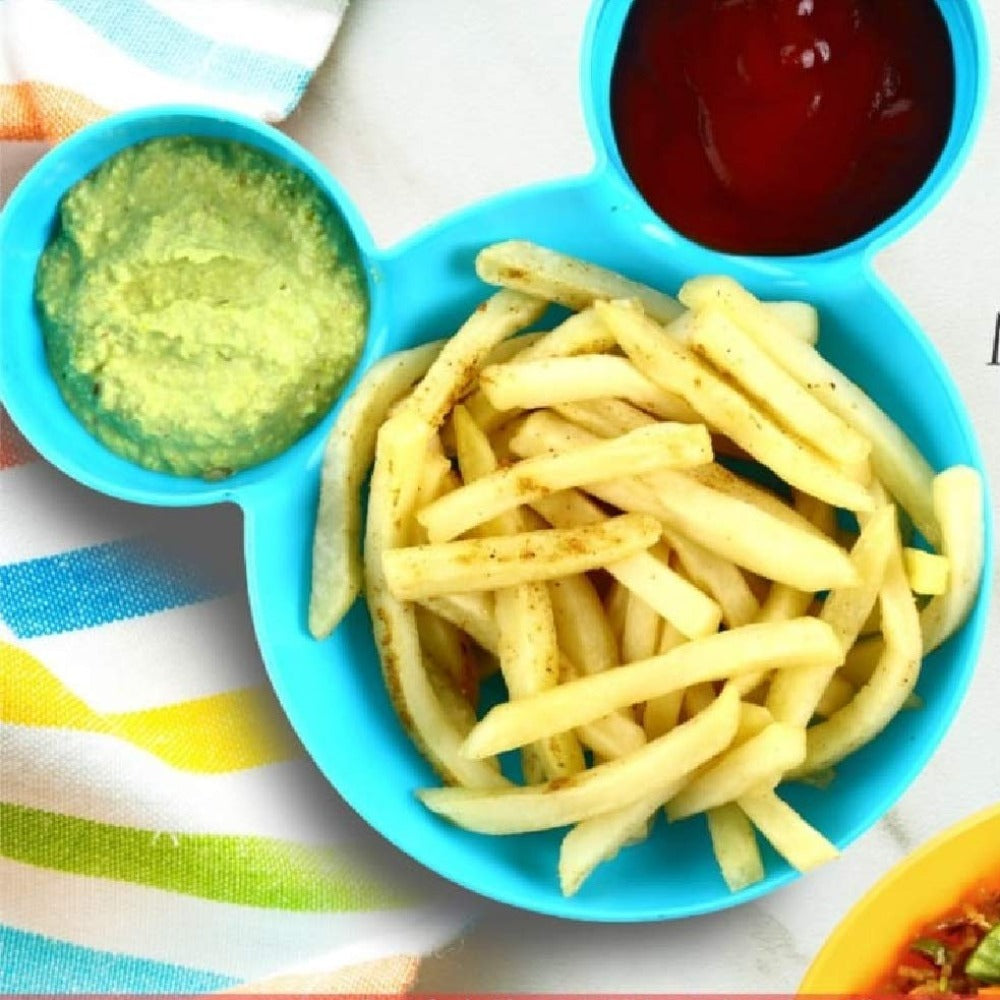 Plastic 7.5 Inch Micky Shape Kids Snack Serving Small Plate - 4