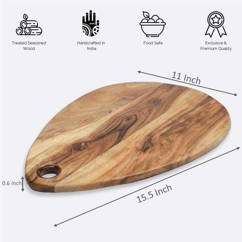 Rasoishop Wooden Handcrafted Droplet Chopping Board/Cheese Platter - BB0186 - 6