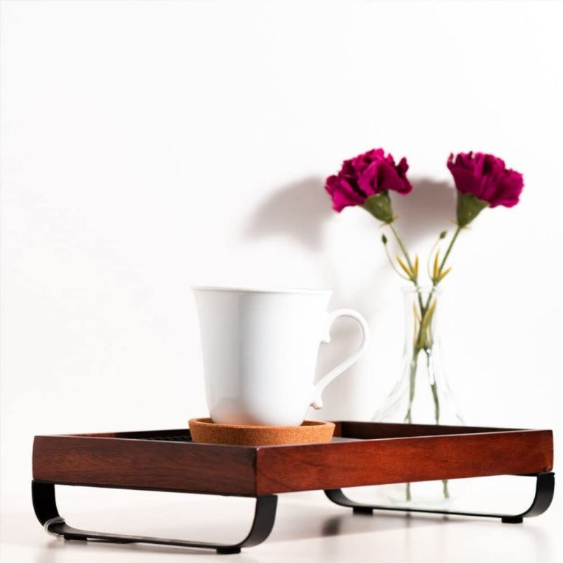 Softel Wooden Serving Tray with Metal Stand - RSBB0242L - 2