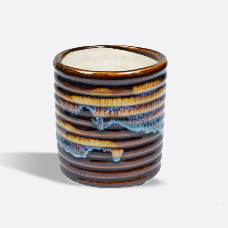 Softel Ceramic Cylindrical Planter In Multicolor From The Wildscape Collection - 1