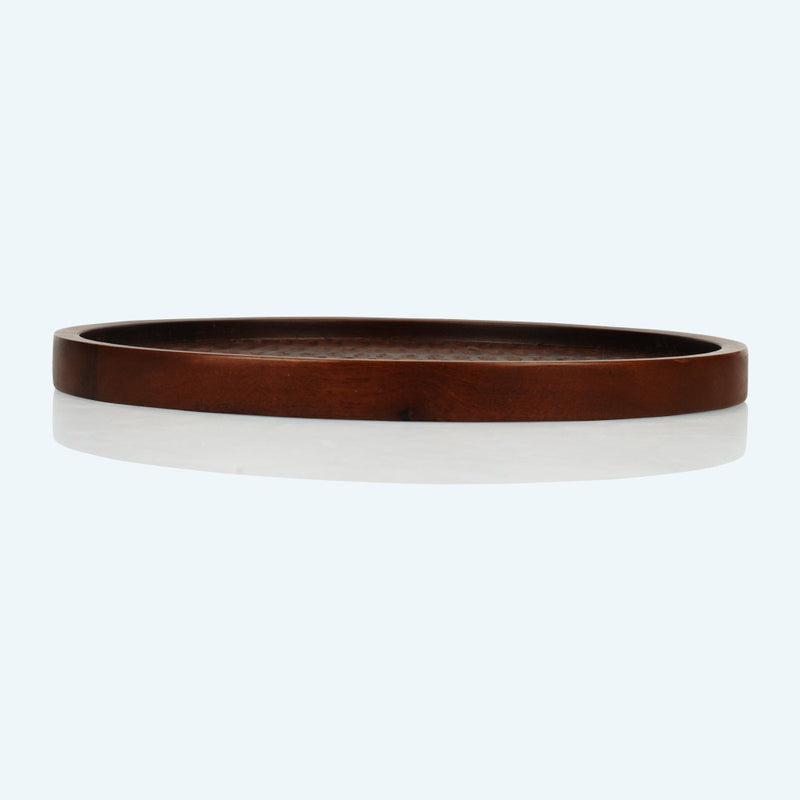 Softel Wooden Round Carved Crust Serving Platter - 5