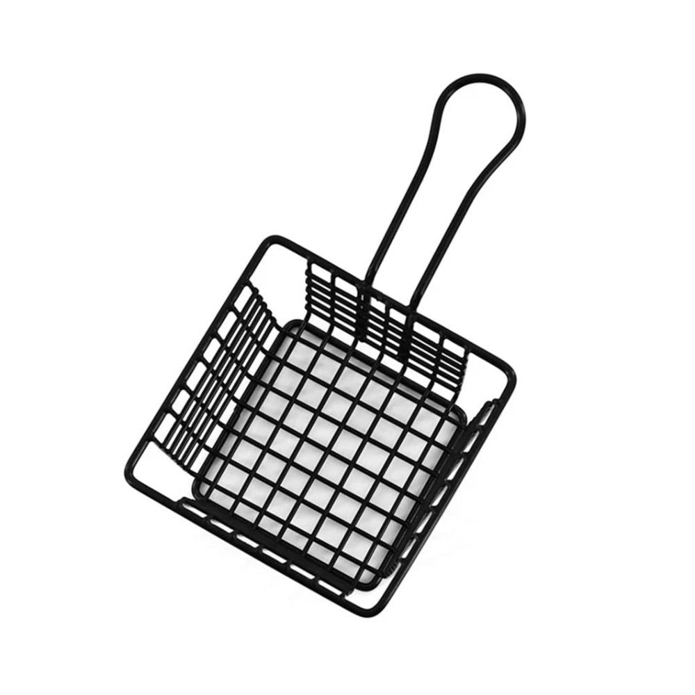 Softel Metal Portable Chips Deep Fry Basket | Fries Cart | Black | Mini French Chip Holder with Handles| Reusable Serving Food Presentation| Fries Baskets for Home Decor from RasoiShop