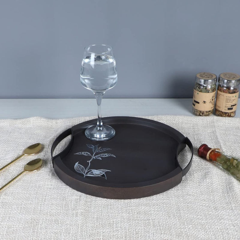 Softel Premium Wooden Serving Platter from Handprinted Arums Collection - 4