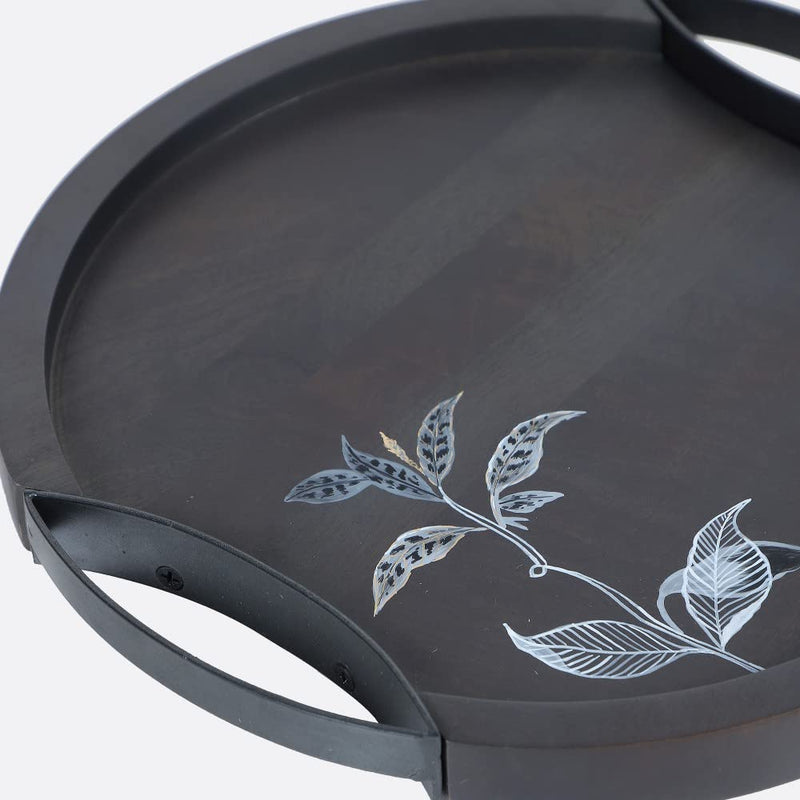 Softel Premium Wooden Serving Platter from Handprinted Arums Collection - 3