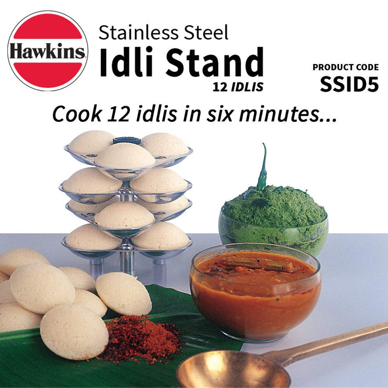Hawkins Stainless Steel Idli Stand - 12 Idlis, (For 5 Litre and above)