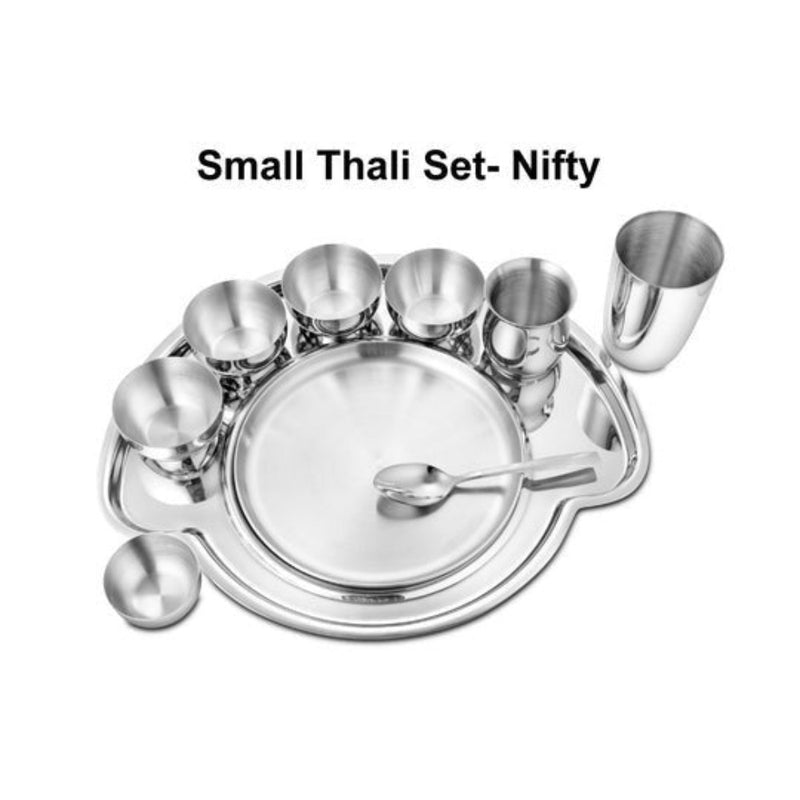 Shri & Sam Nifty Small Stainless Steel Thali Set - 2