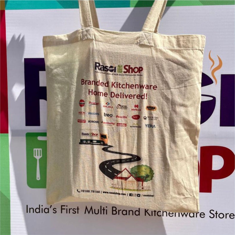 RasoiShop Cotton Reusable Eco-Friendly Shopper Tote Bag - 5