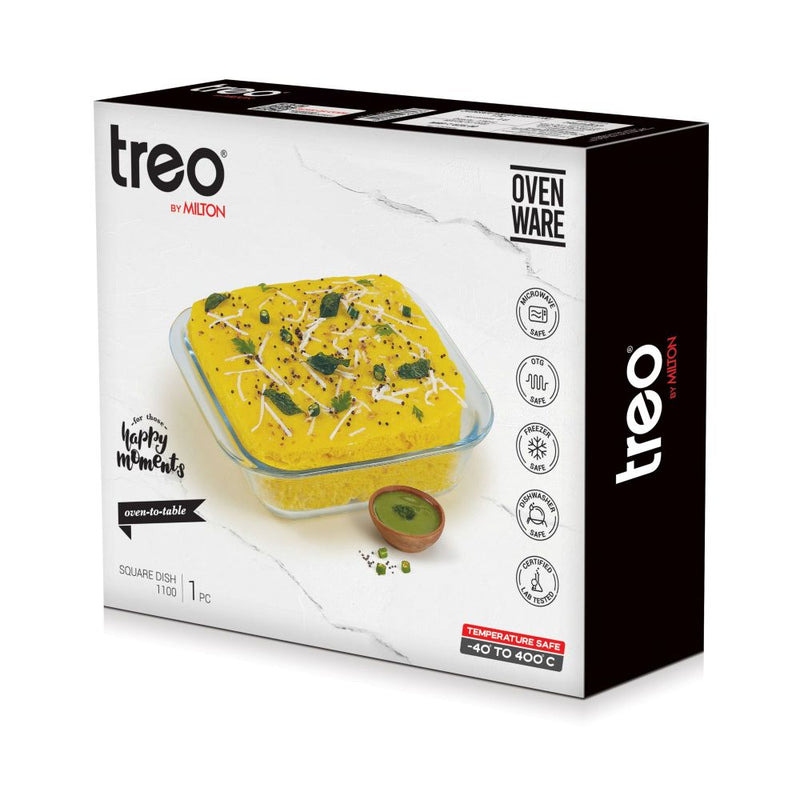 Treo Ovensafe Borosilicate Square Dish with Handle - 8