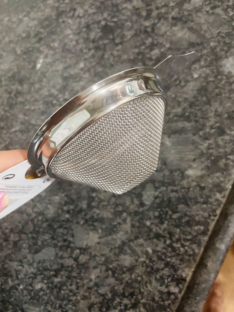 Classy Touch Stainless Steel Tea Strainer, Silver 9.5 CM | Solid Mesh