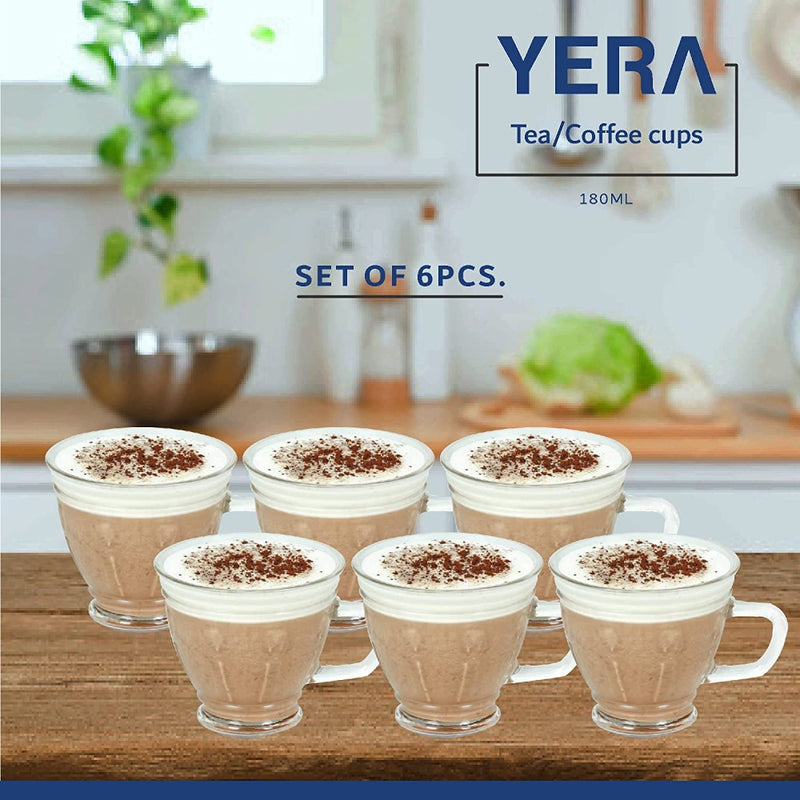 Yera CS6DD 180 ML Glass Coffee Mugs - 2