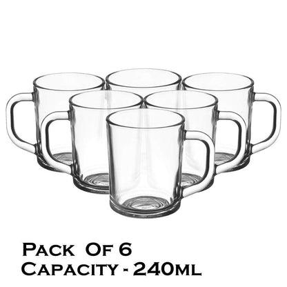 Yera Cosmos 240 ML Glass Tea and Coffee Mugs - 3