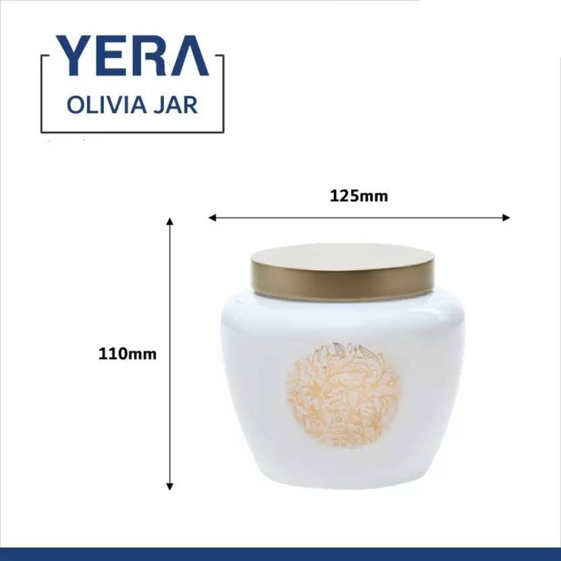 Yera Olivia 850 ML Glass Storage Jar with Metallic Lid - 8