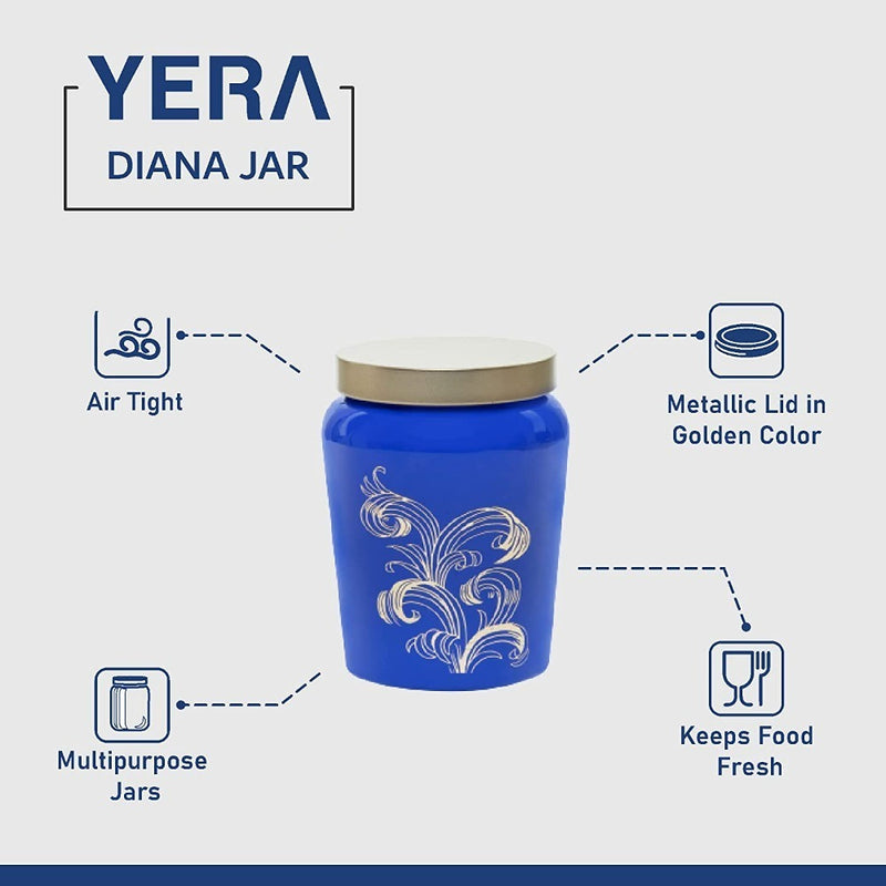 Yera Diana 750 ML Glass Storage Jar with Metallic Lid - 4