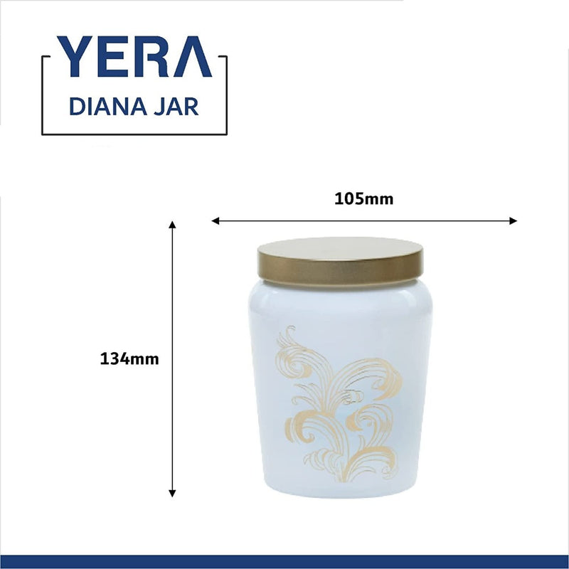 Yera Diana 750 ML Glass Storage Jar with Metallic Lid - 8