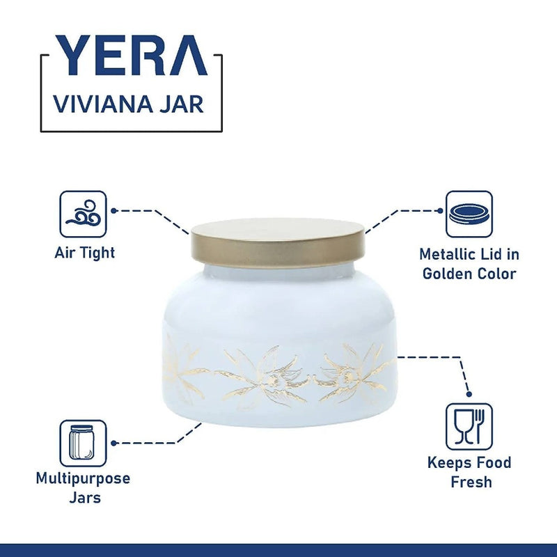 Yera Viviana 760 ML Glass Storage Jar with Metallic Lid - IJR07600440 - 4