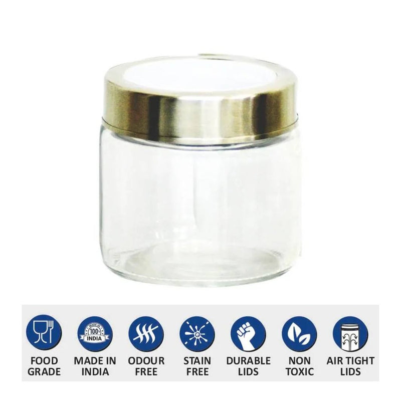 Yera X Series 275 ML Glass Storage Jar with Metallic Lid - JR275 - 2