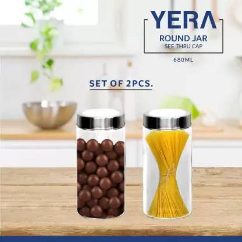 Yera JR550 X-Series 680 ML Glass Storage Jar with Steel Lid - 5