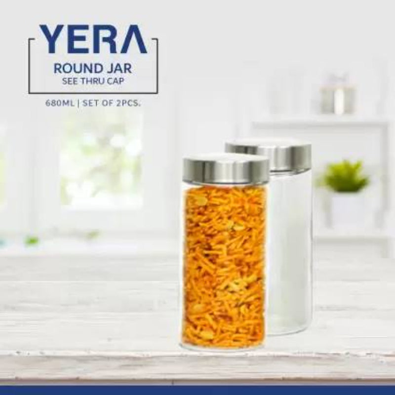 Yera JR550 X-Series 680 ML Glass Storage Jar with Steel Lid - 3