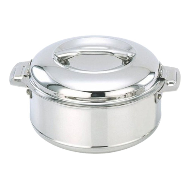Softel Stainless Steel Double Wall Insulated Serving Hot Pot Casserole with Steel Lid - 8