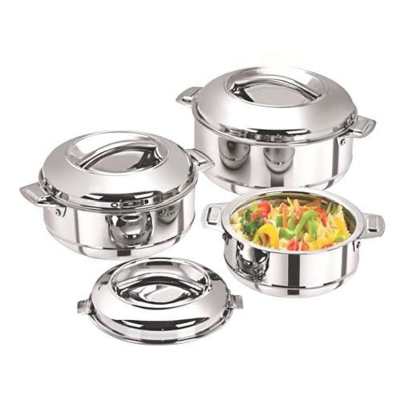 Softel Stainless Steel Double Wall Insulated Serving Hot Pot Casserole with Steel Lid - 12