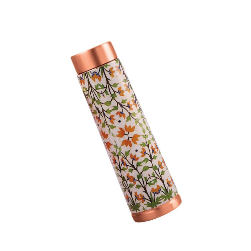 Attro Satveda Designer Jointless Copper Water Bottle - Floral - 12