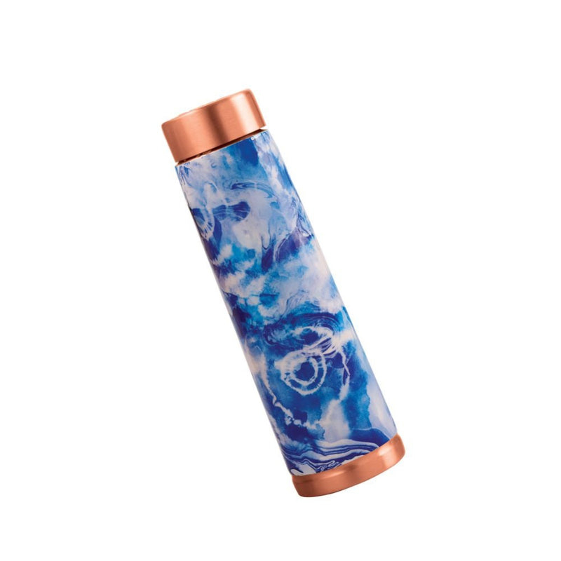 Attro Satveda Designer Jointless Copper Water Bottle - Blue Ocean - 2