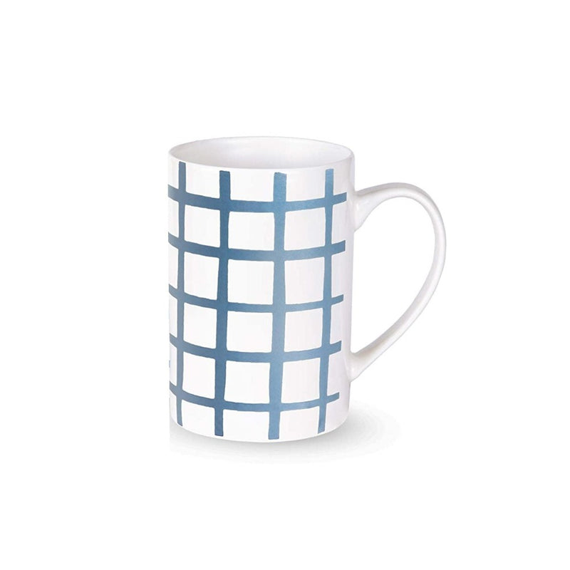 Treo Artisan Ceramic 400 ML Mug Blue Thick Checks - Tre0062 - 13