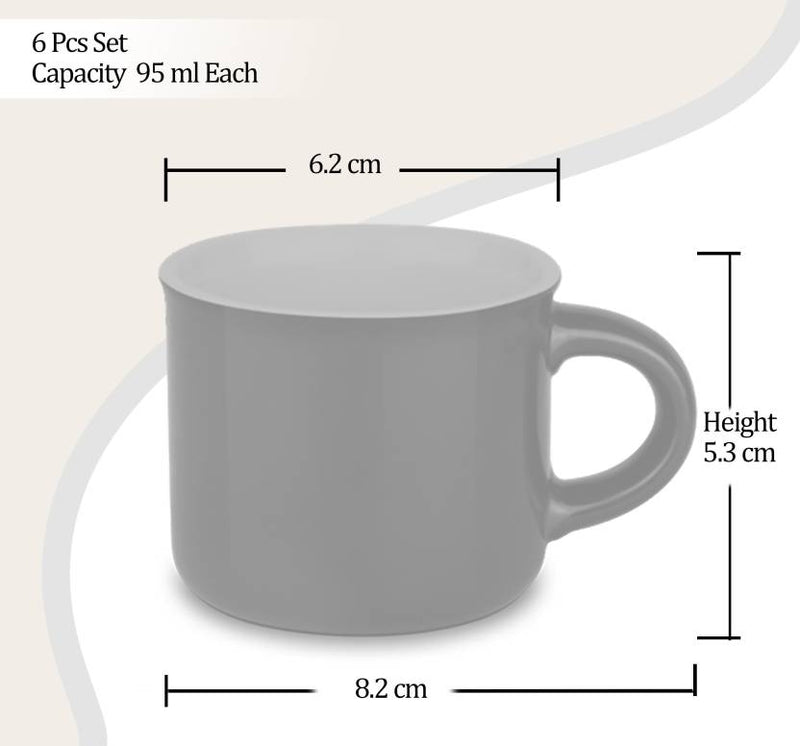 Treo Nano-D Ceramic Mug 95ML | 6 Pcs Set