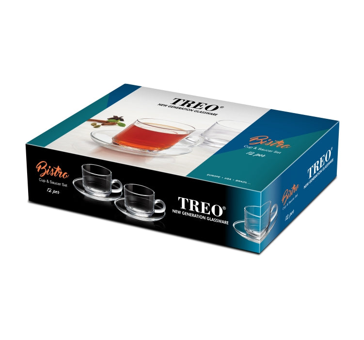Treo Bistro Cup N Saucer Set Of 12 Pcs - Tre0046