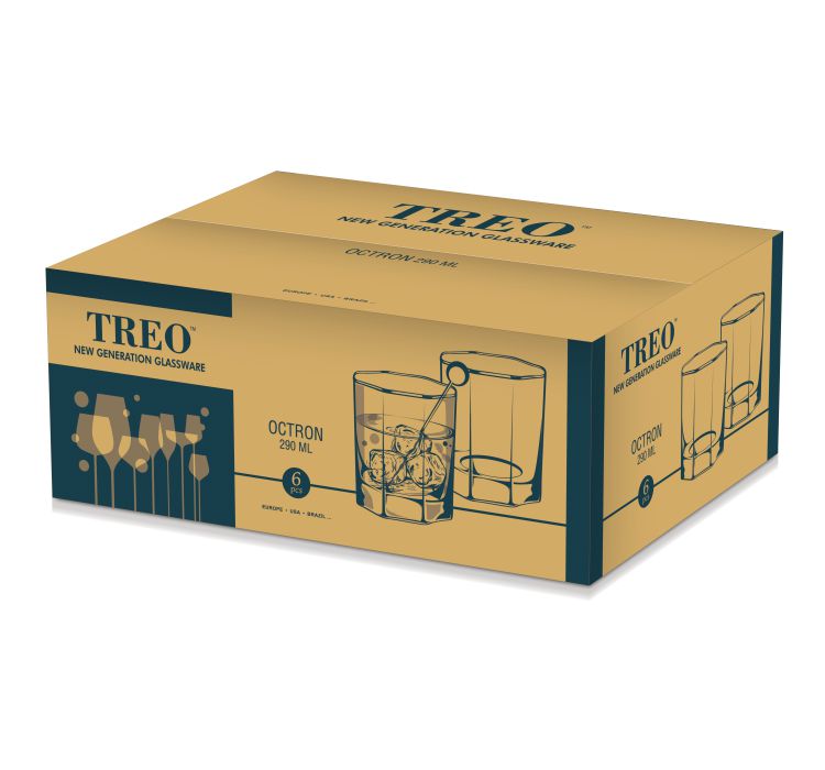 Treo Octron Glass 290 ML Set Of 6 Pcs - Tre0045
