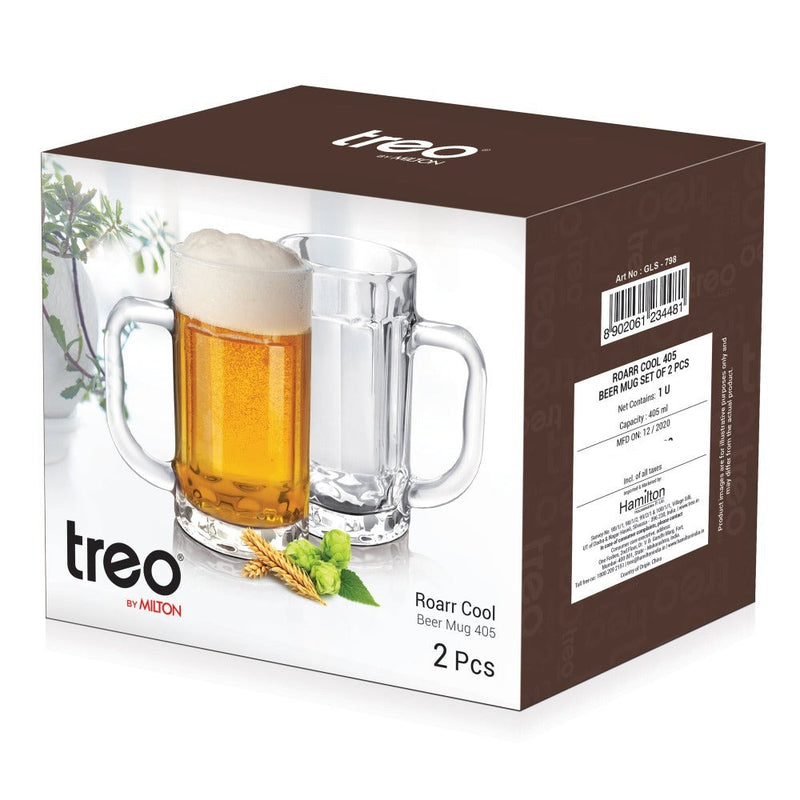 Treo Roarr Cool 405 ML Glass Beer Mug - 3