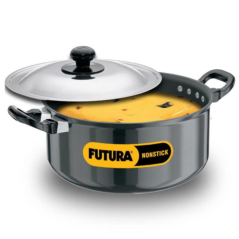 Hawkins Futura Non-Stick 5 Litres Stewpot with Stainless Steel Lid  - 1