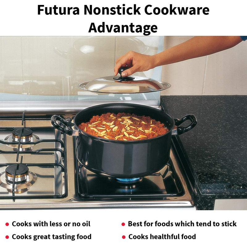 Hawkins Futura Non-Stick 5 Litres Stewpot with Stainless Steel Lid - 5