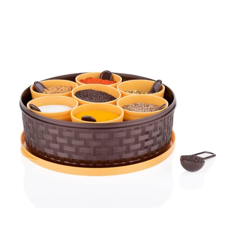 Plastic Round Masala Box with 7 Removable Containers - 3